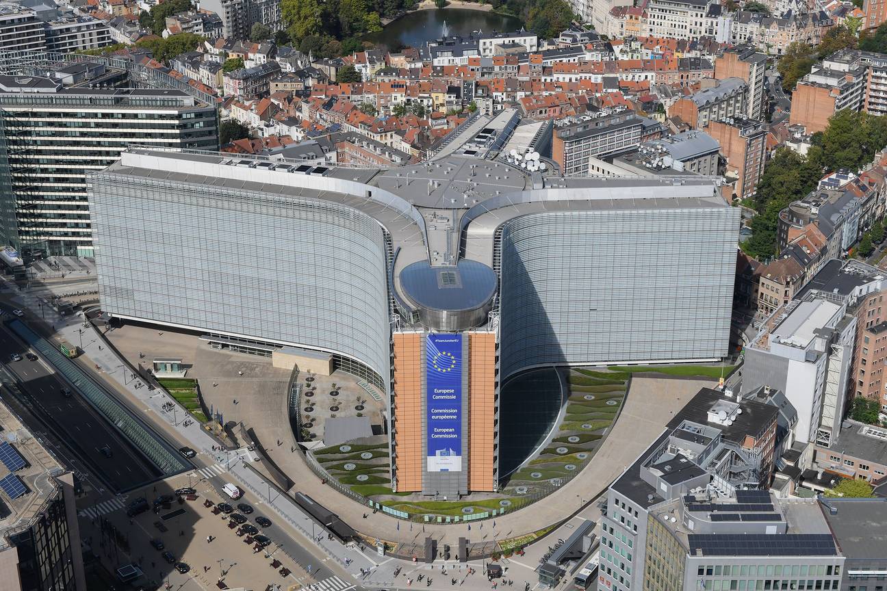 Berlaymontgebouw Europese Gemeenschap hoofdkantoor Europese Commissie Wetstraat luchtbeeld