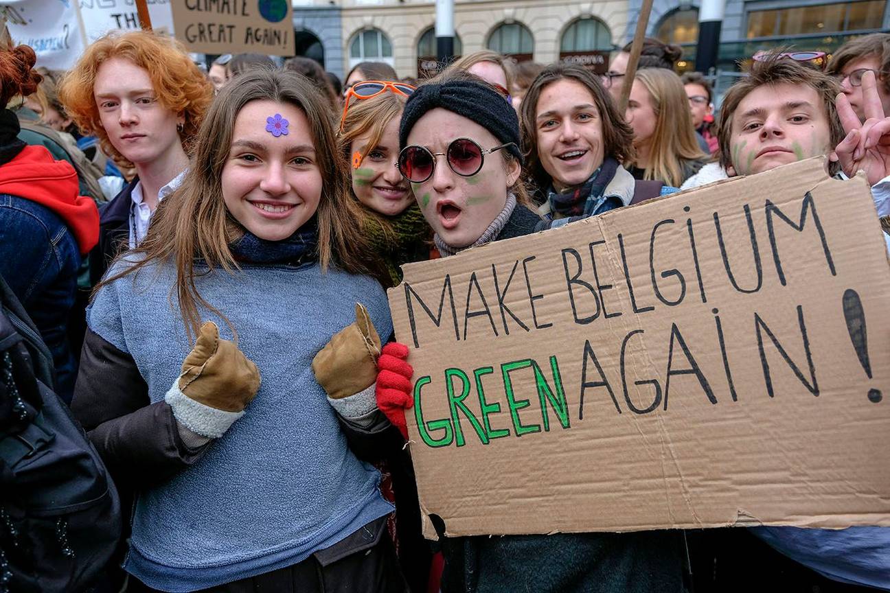 Klimaatspijbelaars op 10 januari 2019, een initiatief van Youth For Climate