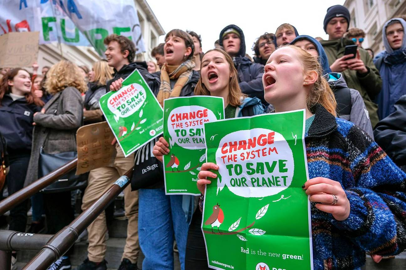 Klimaatspijbelaars op 10 januari 2019, een initiatief van Youth For Climate