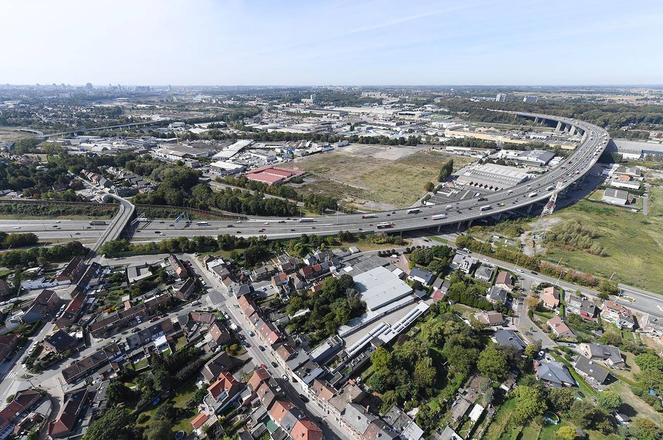 20190114 Ring rond Brussel R0 Viaduct Vilvoordafrit Machelen terrein Uplace