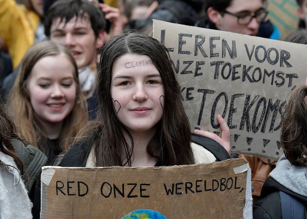 Klimaatspijbelaars op donderdag 17 januari 2019