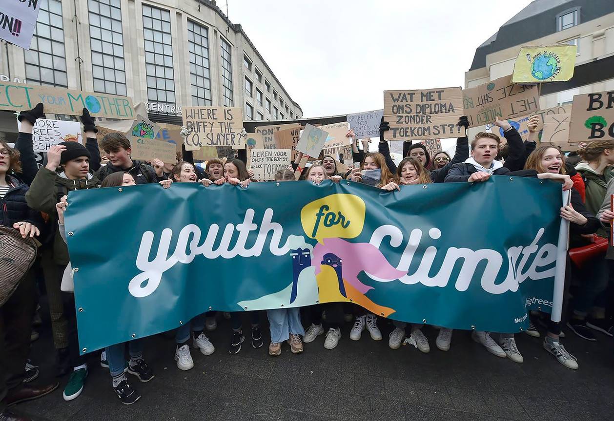 20190117 Klimaatspijbelaars op donderdag 17 januari 2019 manifestatie Youth for Climate 2