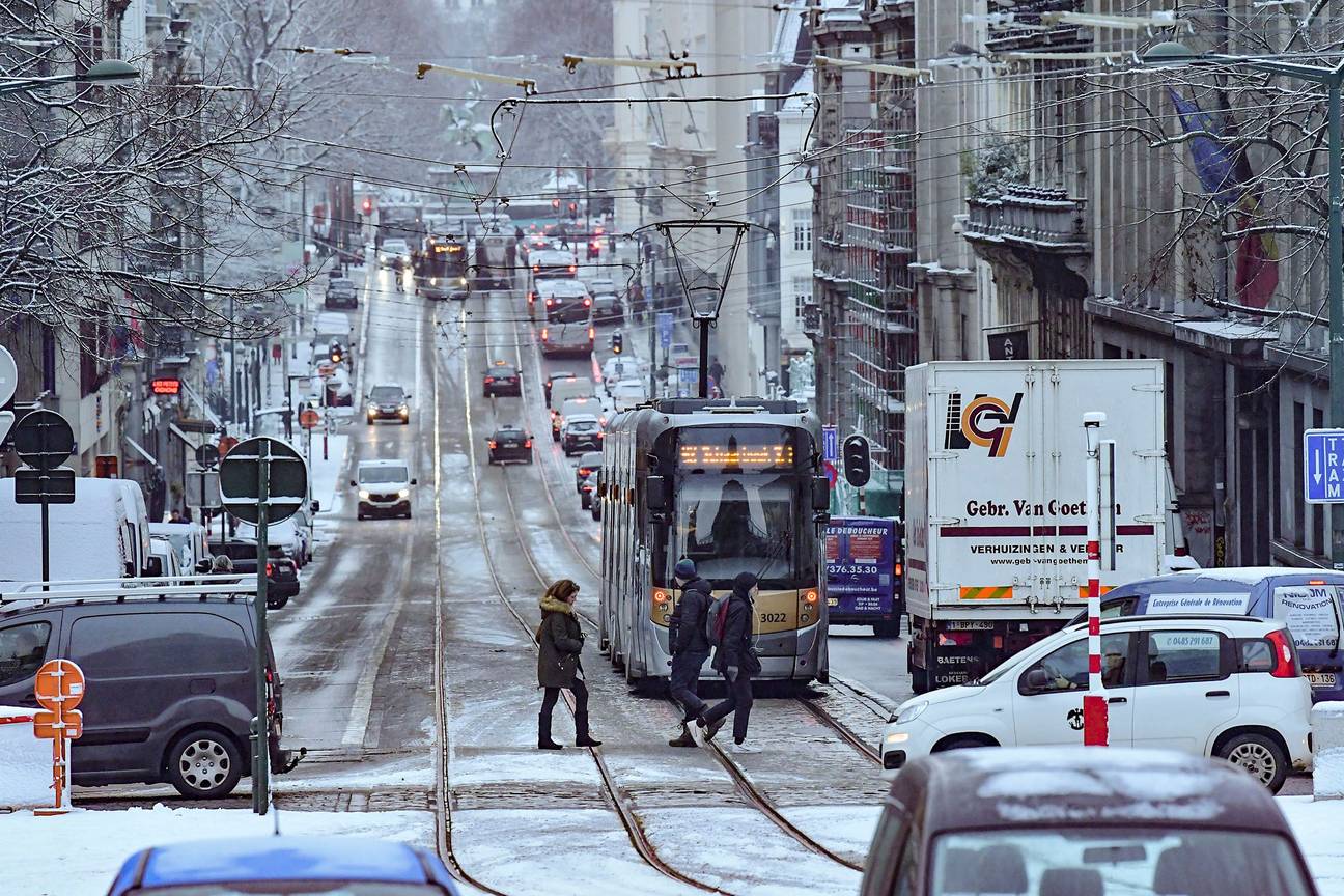 Sneeuwlandschap in Brussel