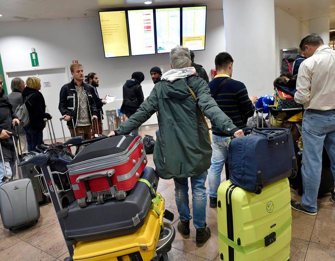 Afhandeling van bagage in Brussels Airport, de luchthaven van Zaventem