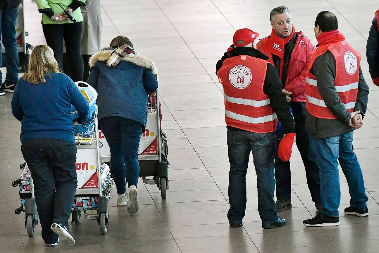 Nationale vakkbondsstaking op Brussels Airport