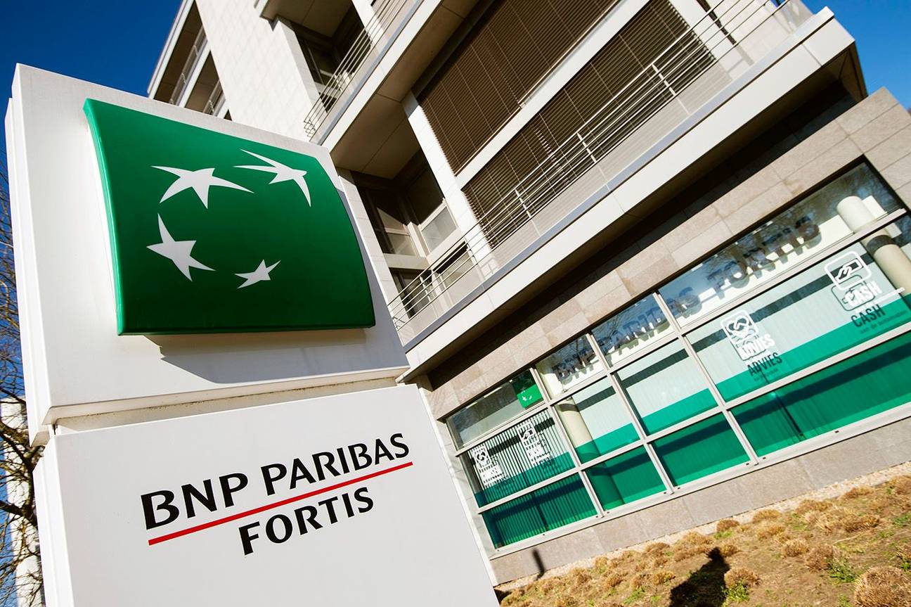 Een bankkantoor van BNP Paribas Fortis in Brussel