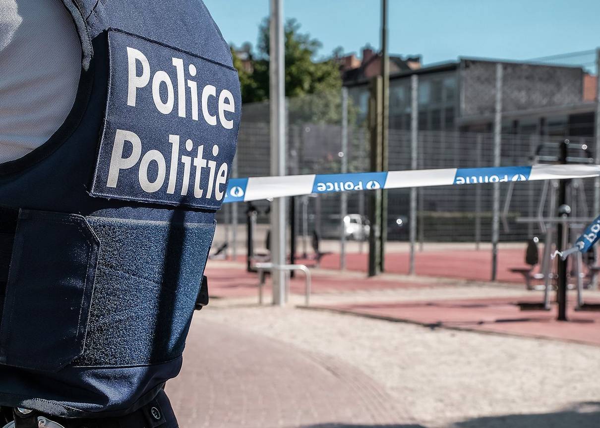 Politiepatrouille aan het Bonneviepark in Sint-Jans-Molenbeek