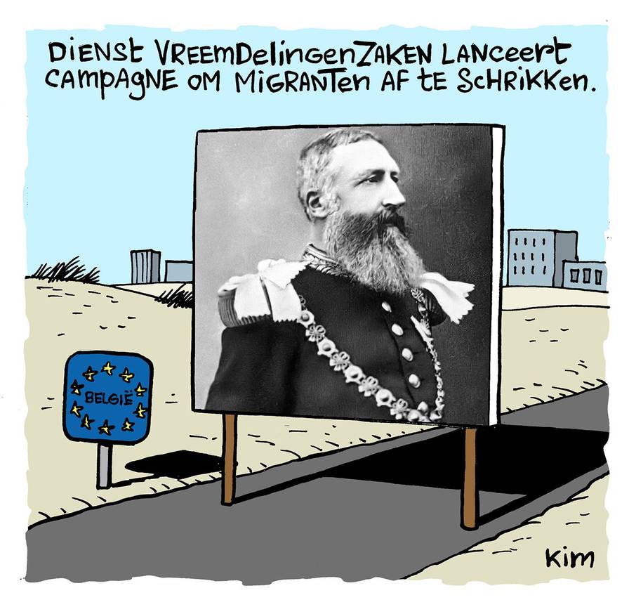 Cartoon Migranten afschrikken BRUZZ ACTUA 1659