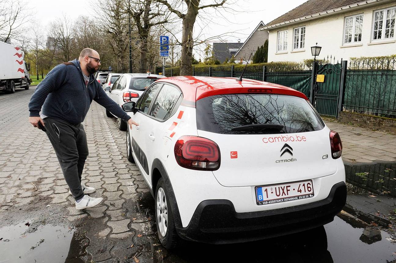 Wagen van het autodeelsysteem Cambio in Brussel