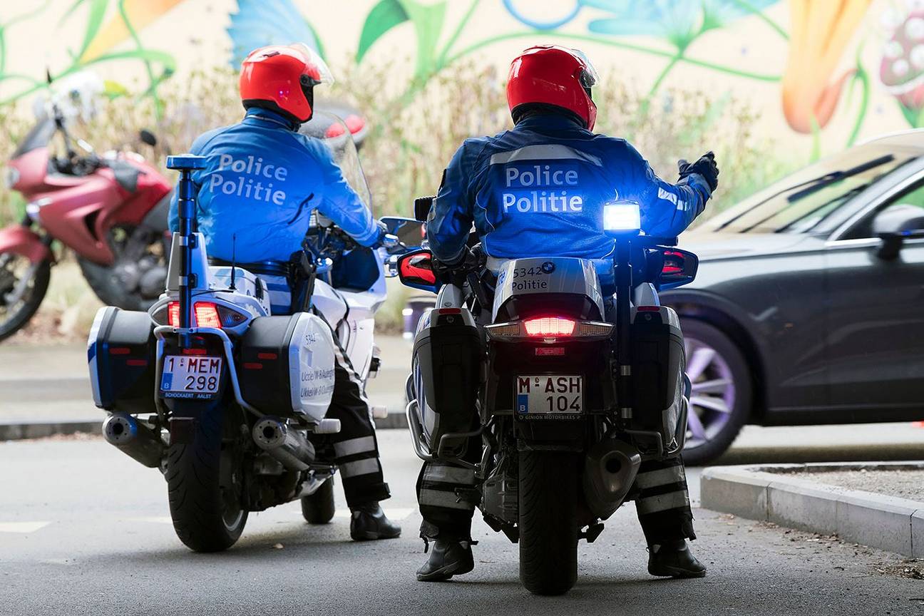 Gemotoriseerde politie in Brussel