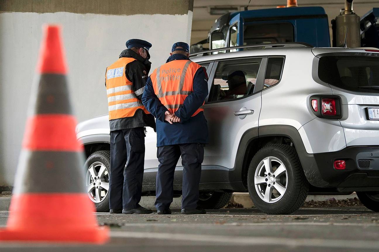 Een politiecontrole in Brussel