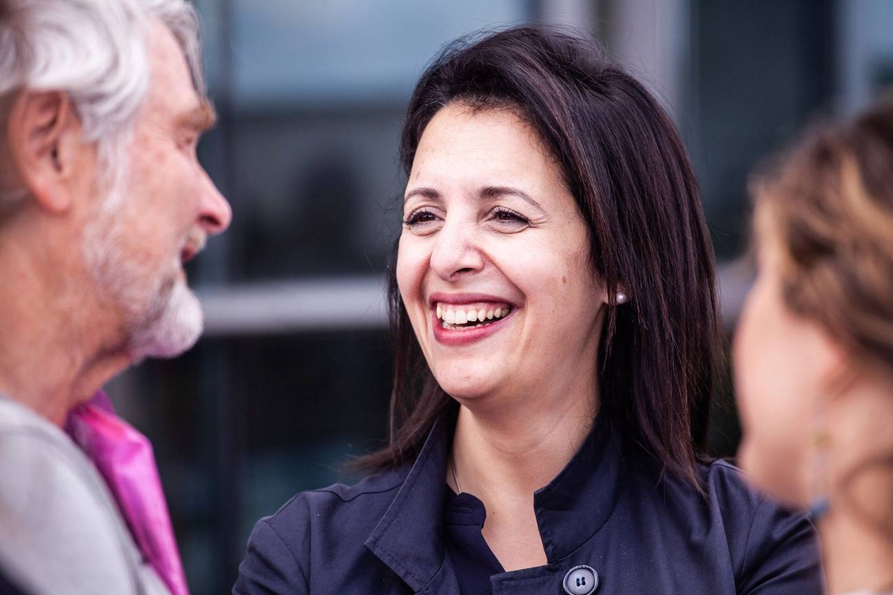 Zakia Khattabi (Ecolo) bij de eedaflegging van de nieuwe Brusselse parlementsleden op 11 juni 2019
