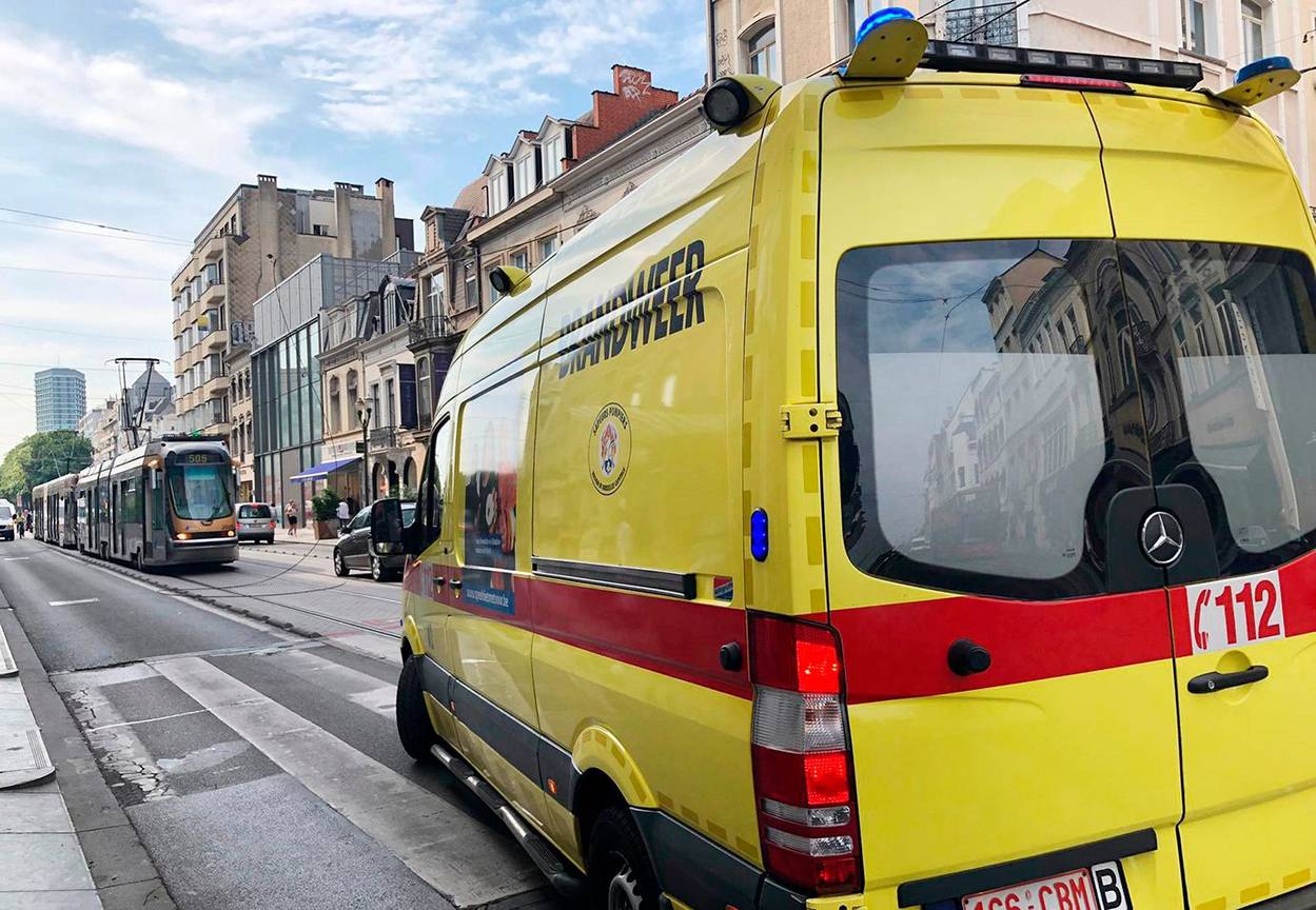 Brandweer en tram op de Louizalaan