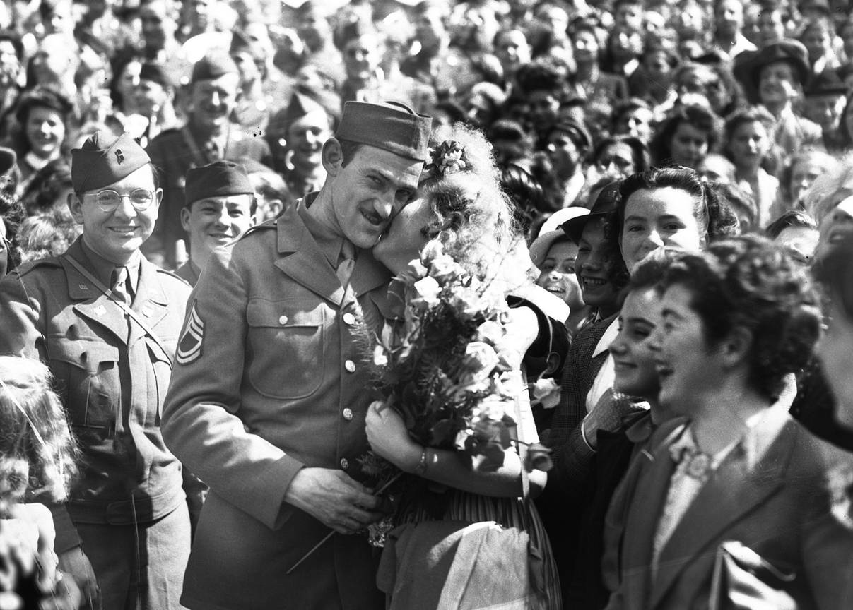 8 mei 1945: V-day na de bevrijding van België in Brussel