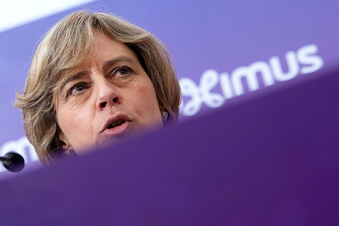 Maart 2019: voorstelling van de jaarresultaten 2018 van Proximus door CEO Dominique Leroy (op de foto) en CFO Sandrine Dufour