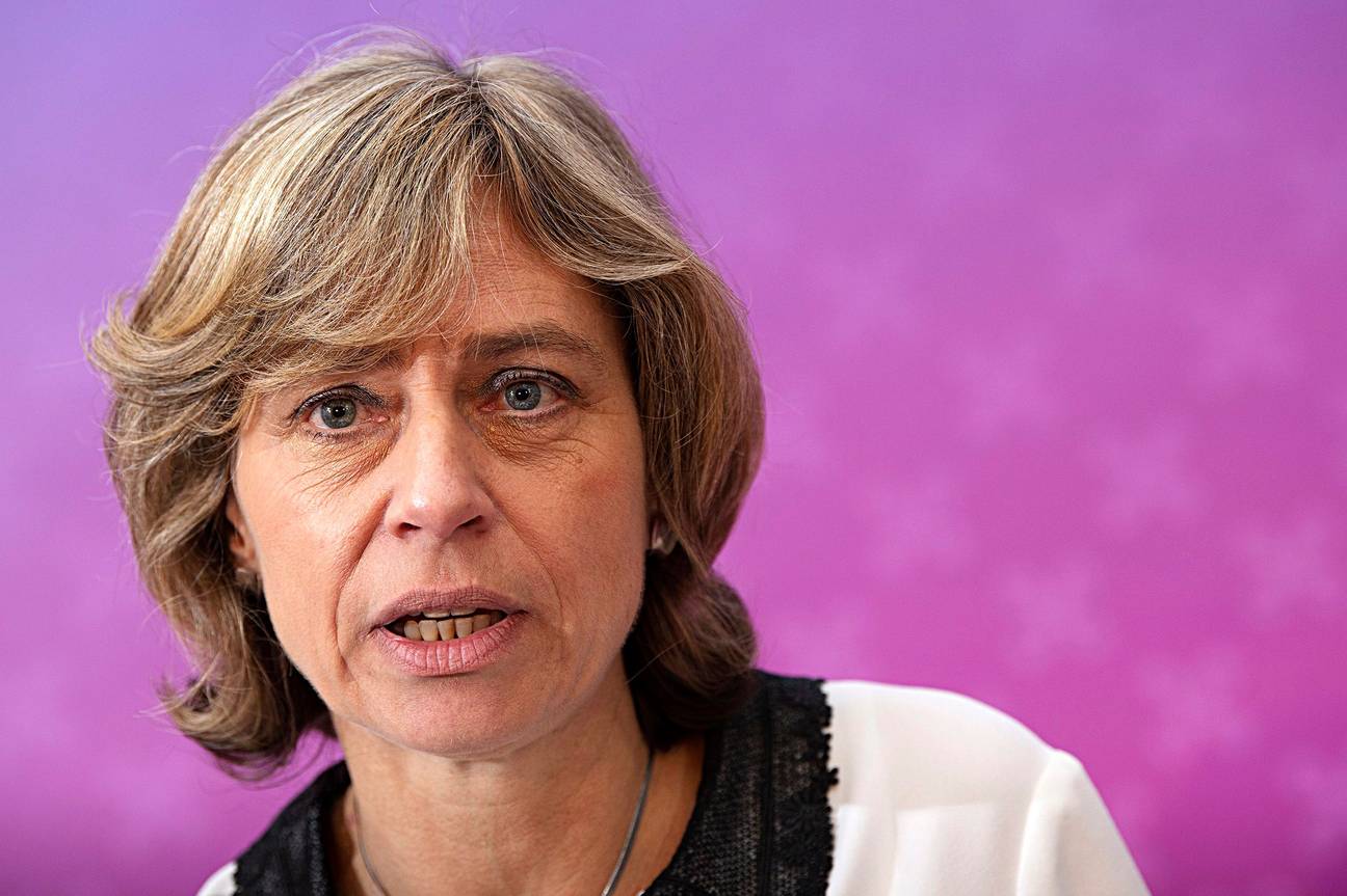 Maart 2019: voorstelling van de jaarresultaten 2018 van Proximus door CEO Dominique Leroy (op de foto) en CFO Sandrine Dufour