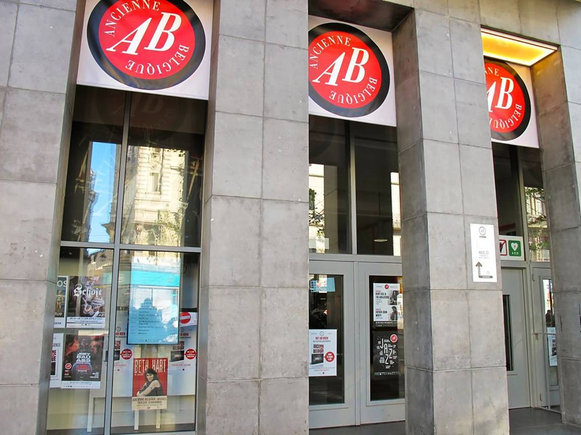 De gevel van de Ancienne Belgique (AB) aan de Anspachlaan