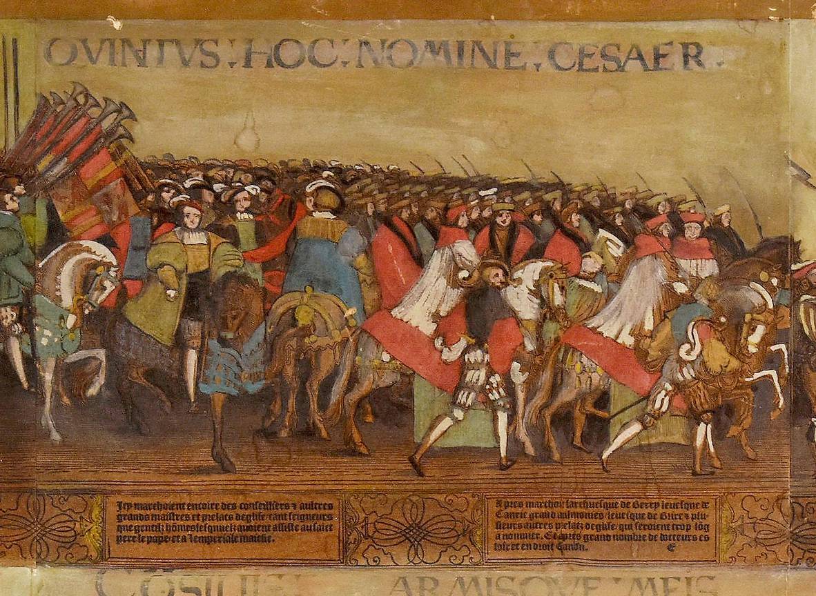 De kroning van Karel V (detail)