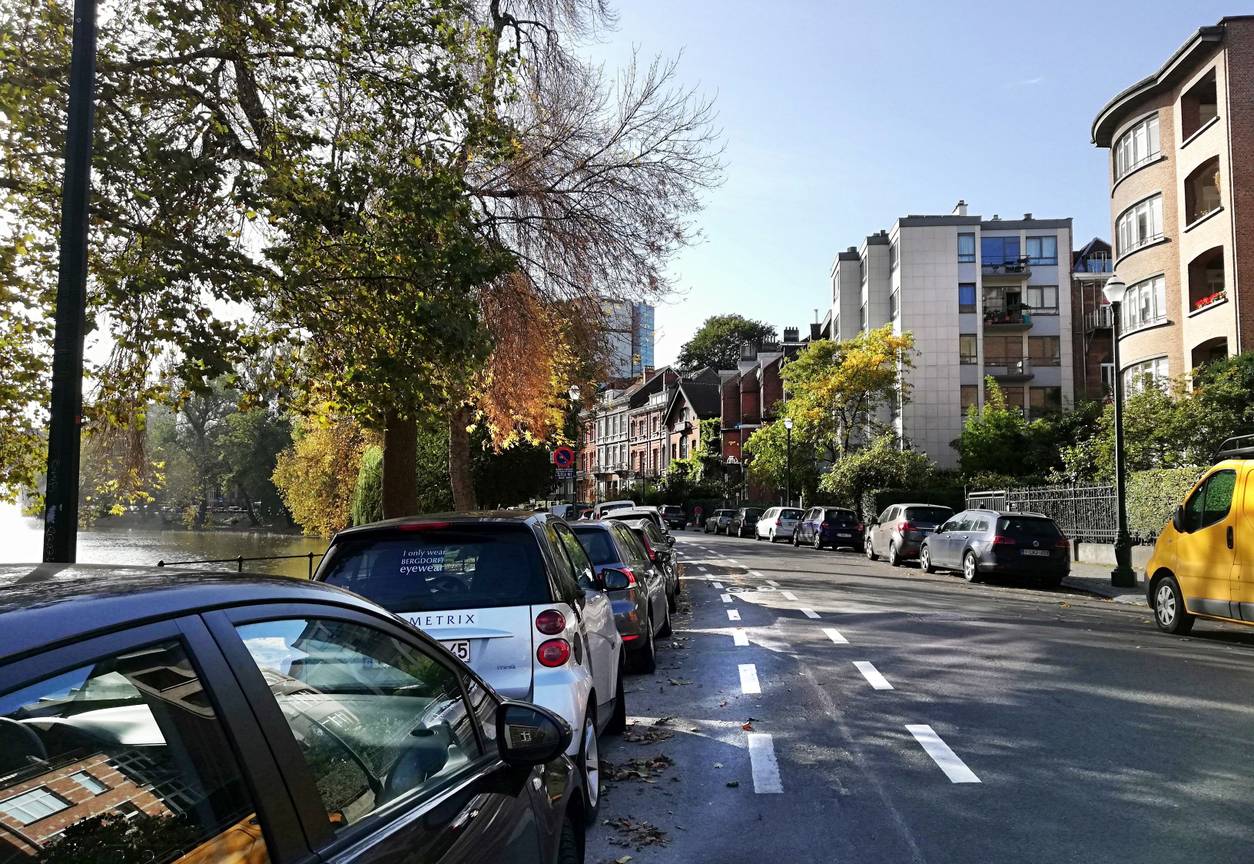 Verkeer rond de vijvers van Elsene (hier de Generaal de Gaullelaan)