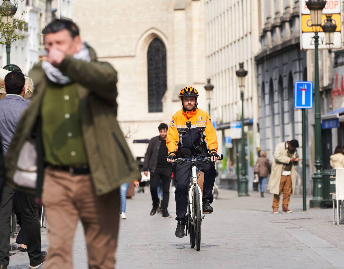 David Stevens, chef van de fietsbrigade van de politie in Brussel-centrum