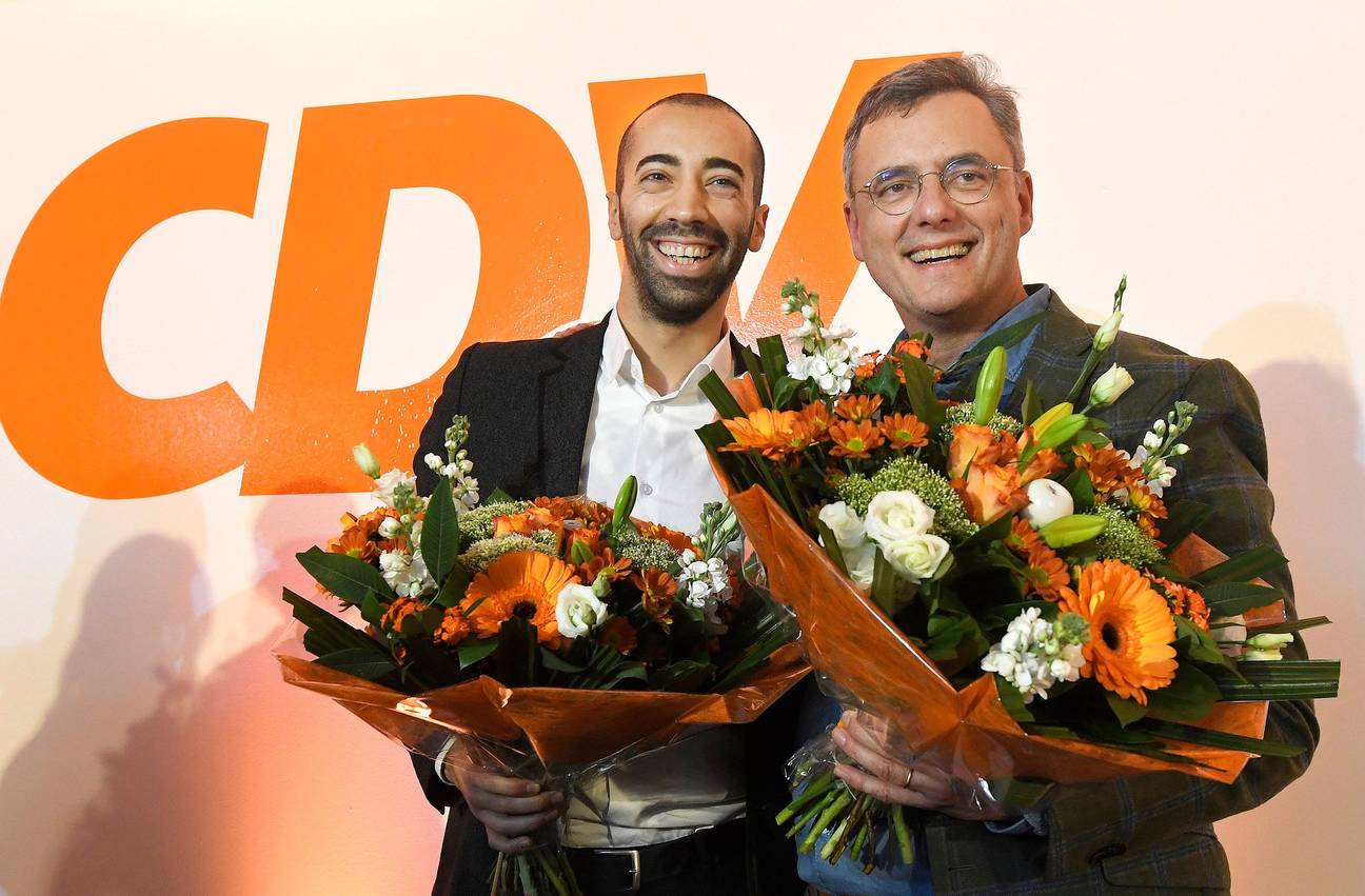 6 december 2019: Sammy Mahdi moet het afleggen tegen Joachim Coens in de strijd om het voorzitterschap van CD&V