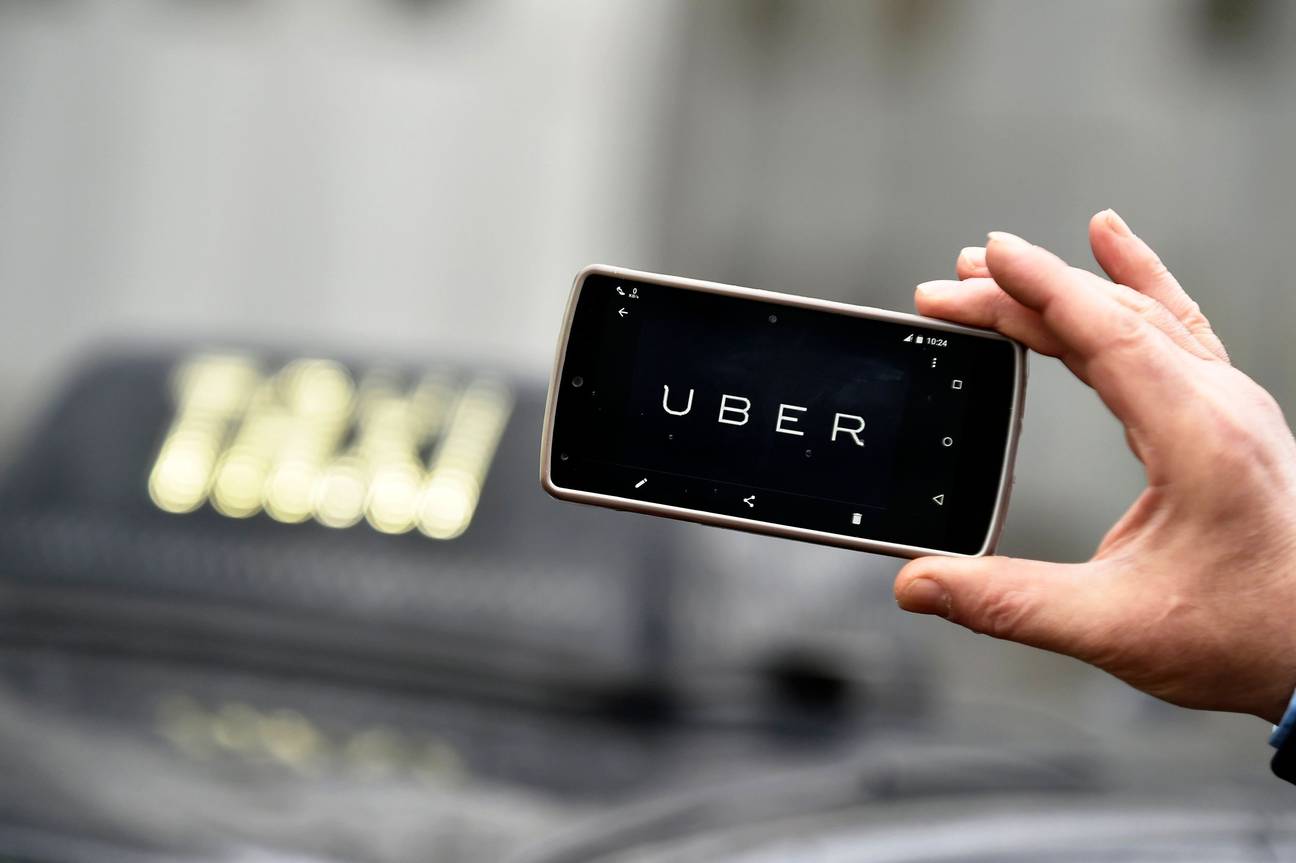 Betoging van taxichauffeurs tegen het taxiplan van de Brusselse Regering in maart 2015