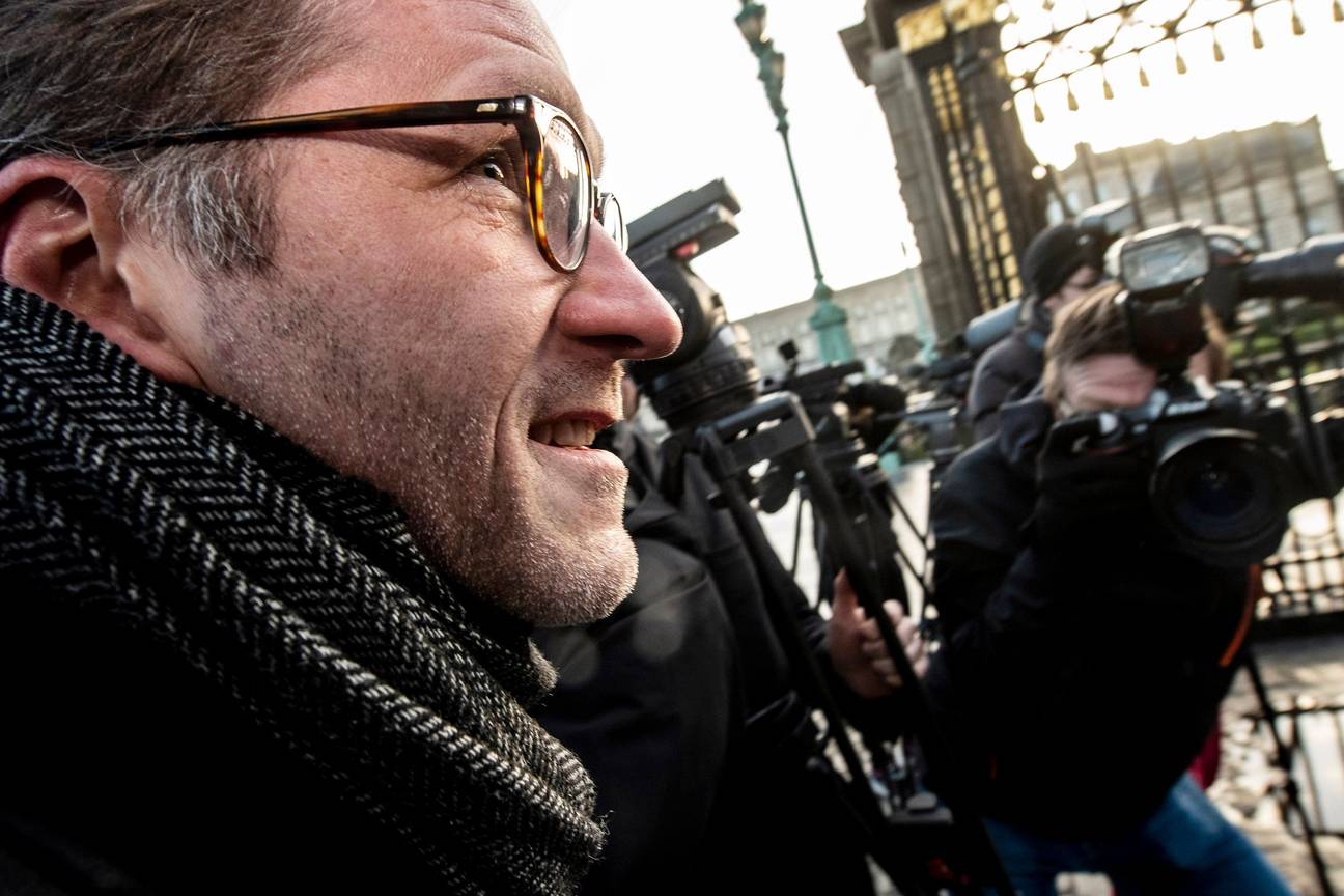 PS-voorzitter Paul Magnette bij de Koninklijke raadplegingen voor de vorming van een Federale Regering op 19 februari 2020