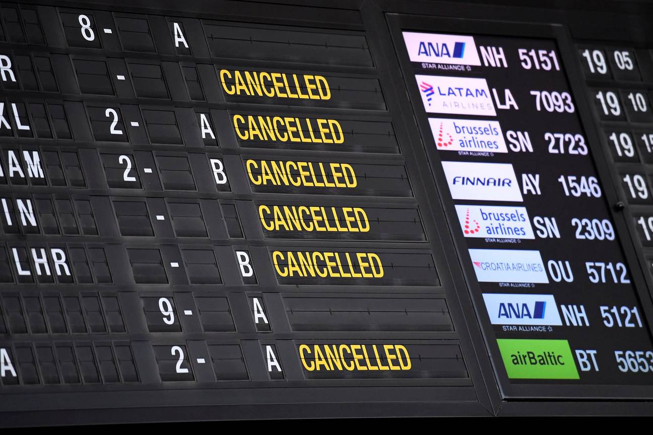 Geschrapte vluchten op Brussels Airport, als gevolg van de dreiging van het coronavirus (covid-19)