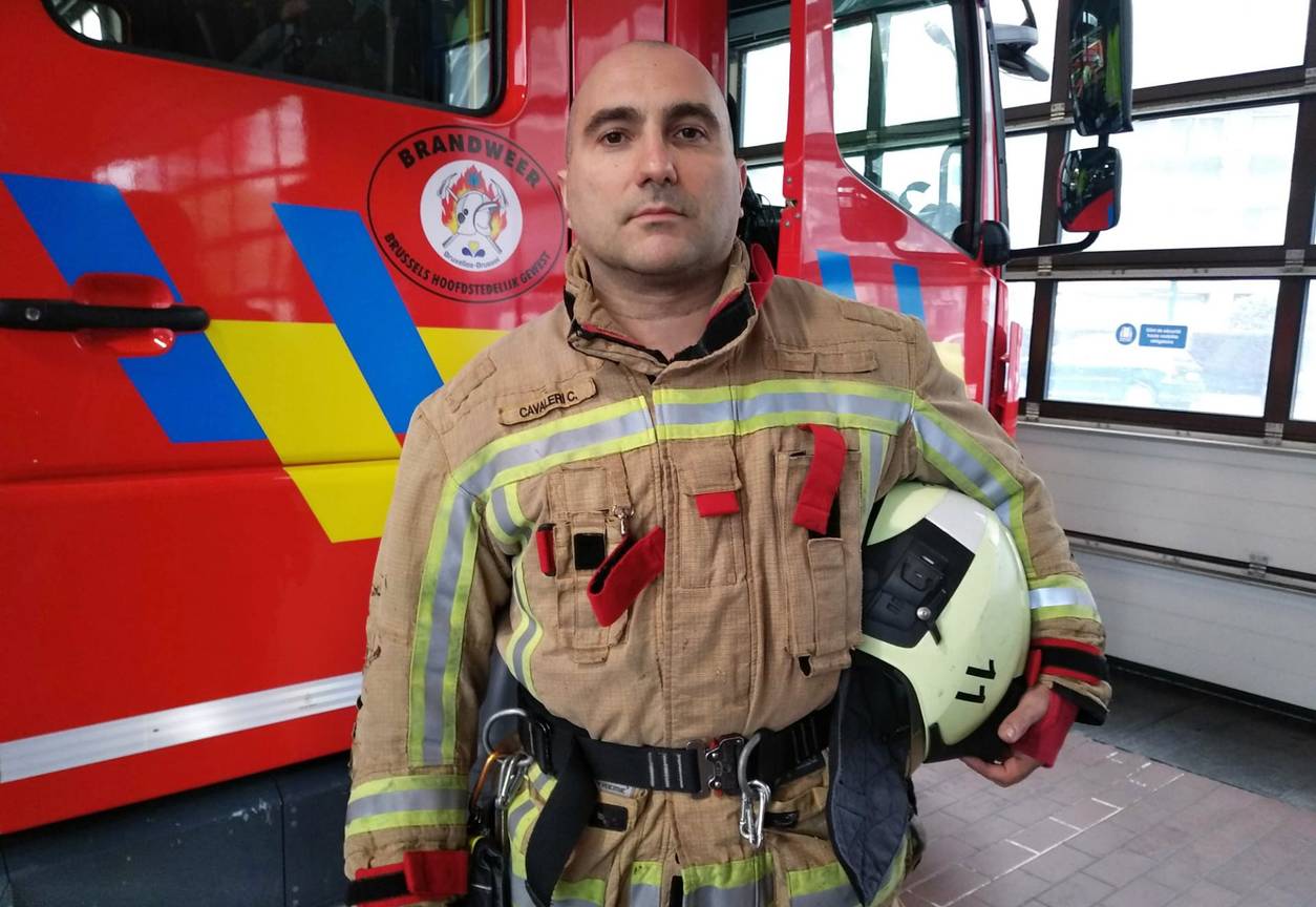 Dino Cavaleri van de Brusselse brandweer