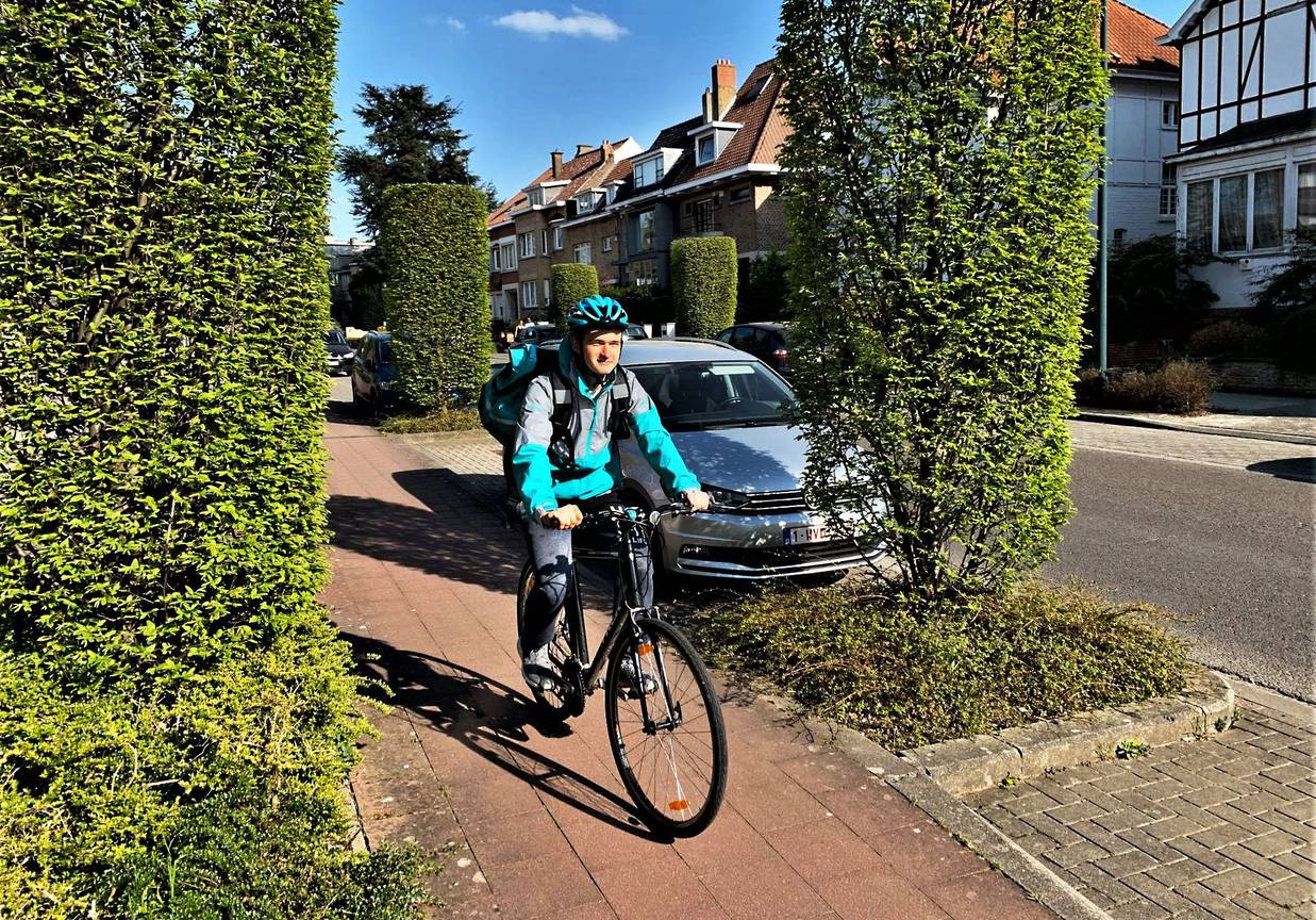 Guillaume Gillain, fietskoerier Deliveroo