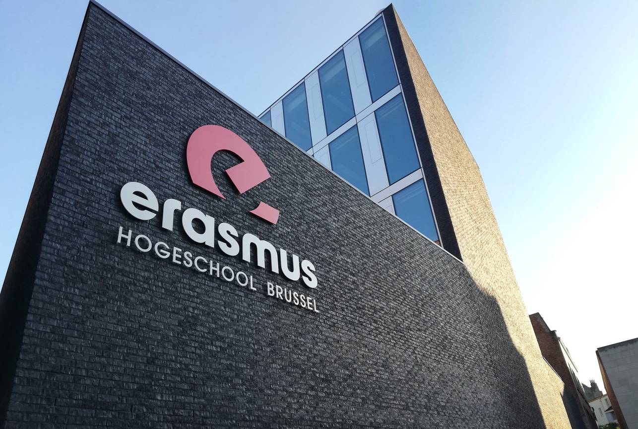 Het nieuwe gebouw van de Erasmus Hogeschool in Brussel-centrum, nabij de Dansaertstraat