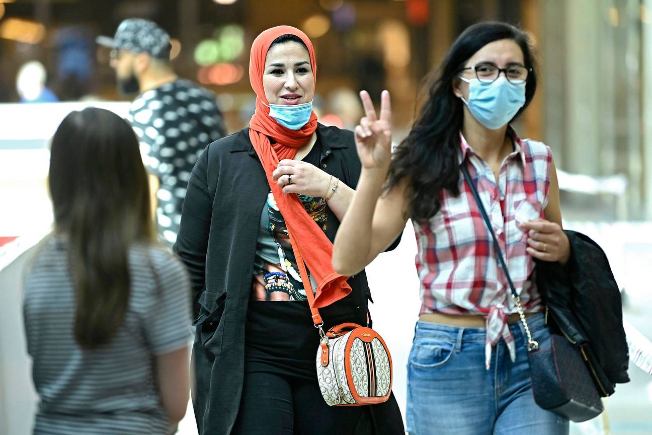 Winkelen met een mondmasker in Anderlecht