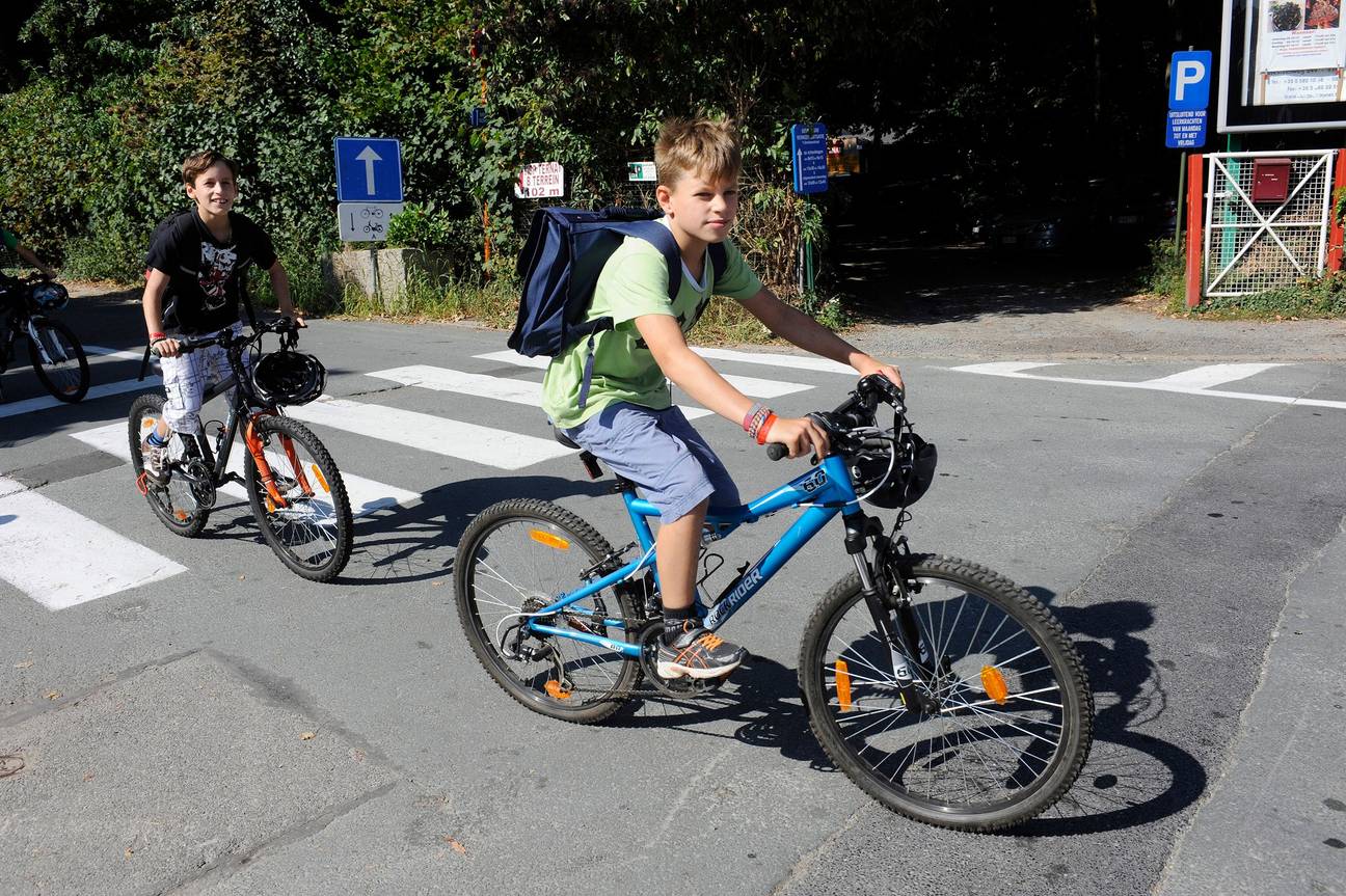 Met de fiets naar school in Brussel