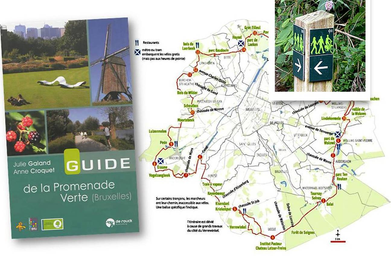 De groene wandeling, een fiets- en wandelroute langsheen de grenzen van het Brussels gewest