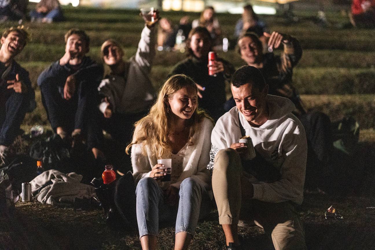 22 september 2020: studenten op de VUB bij het begin van het nieuwe academiejaar, met mondmasker