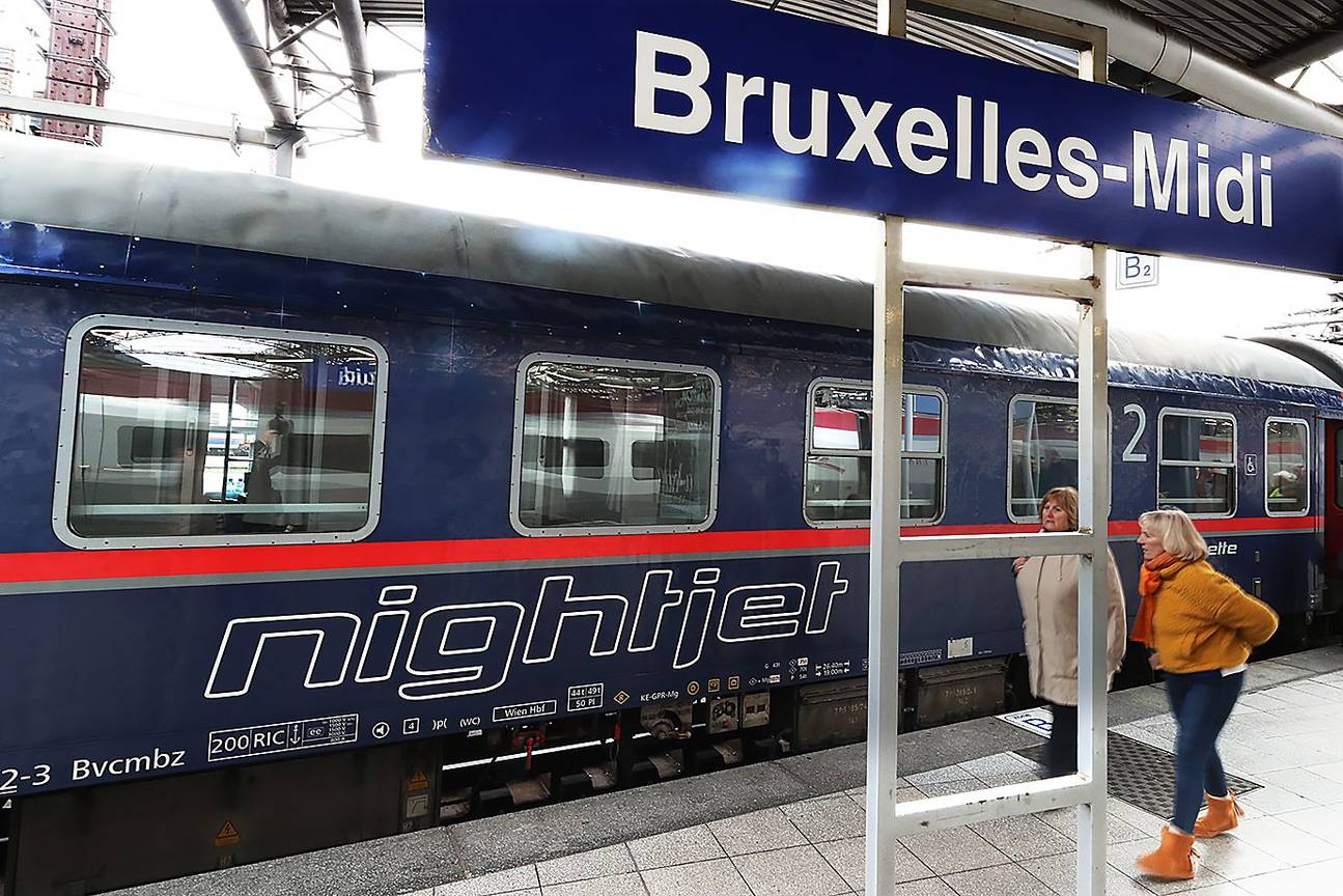 20 januari 2020: aankomst van de Nightjet, de nachttrein uit Wenen in het station Brussel-Zuid