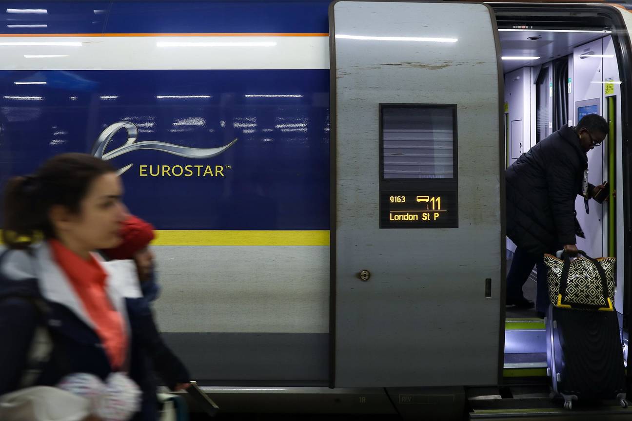 Eurostar in het treinstation Brussel-Zuid