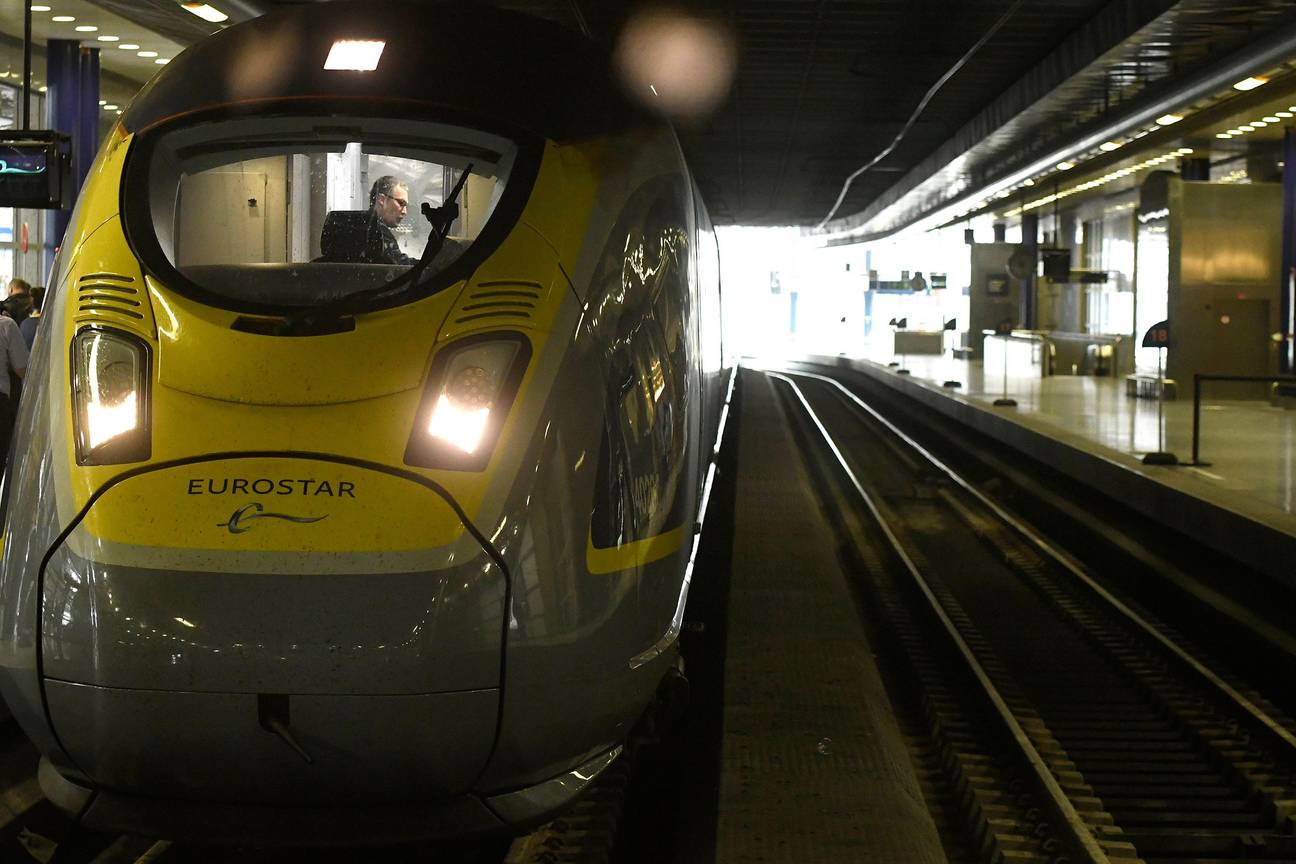 Eurostar in het treinstation Brussel-Zuid