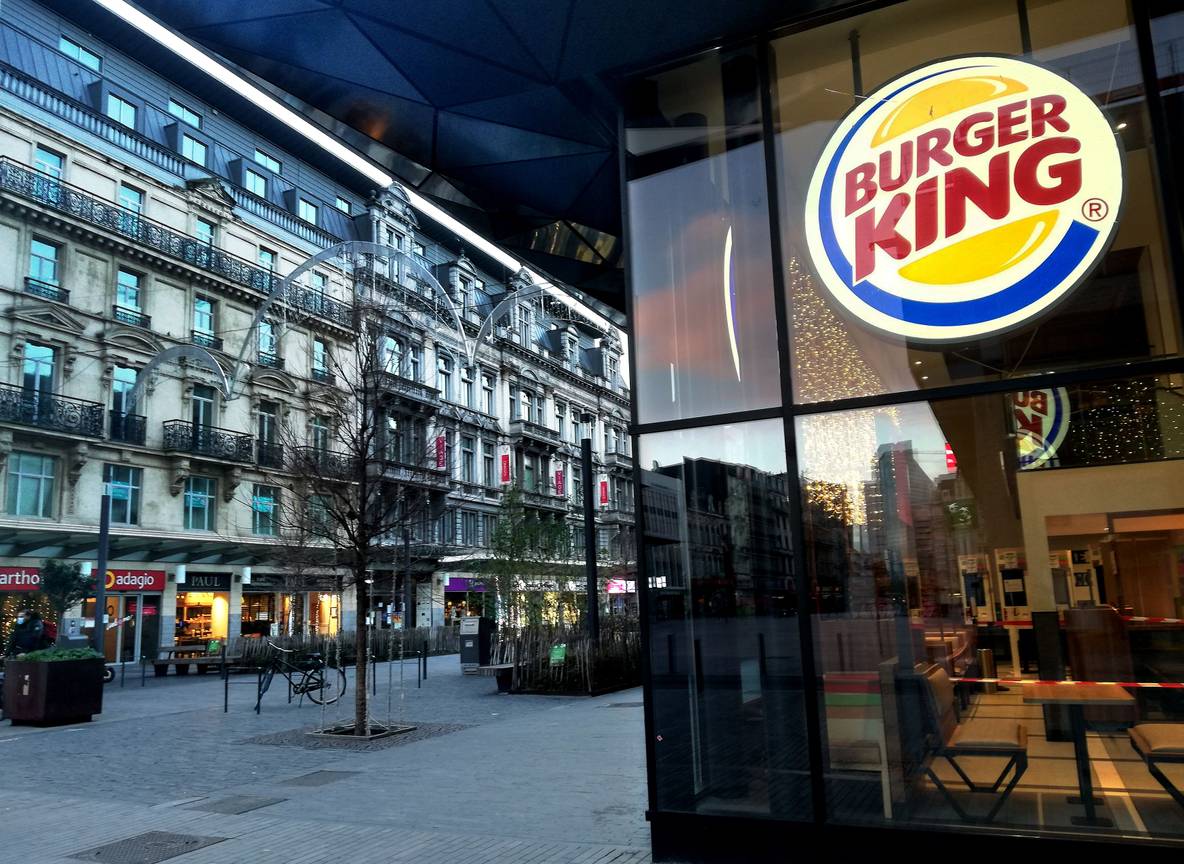 Hamburgerrestaurant Burger King in de voetgangerszone aan de Anspachlaan