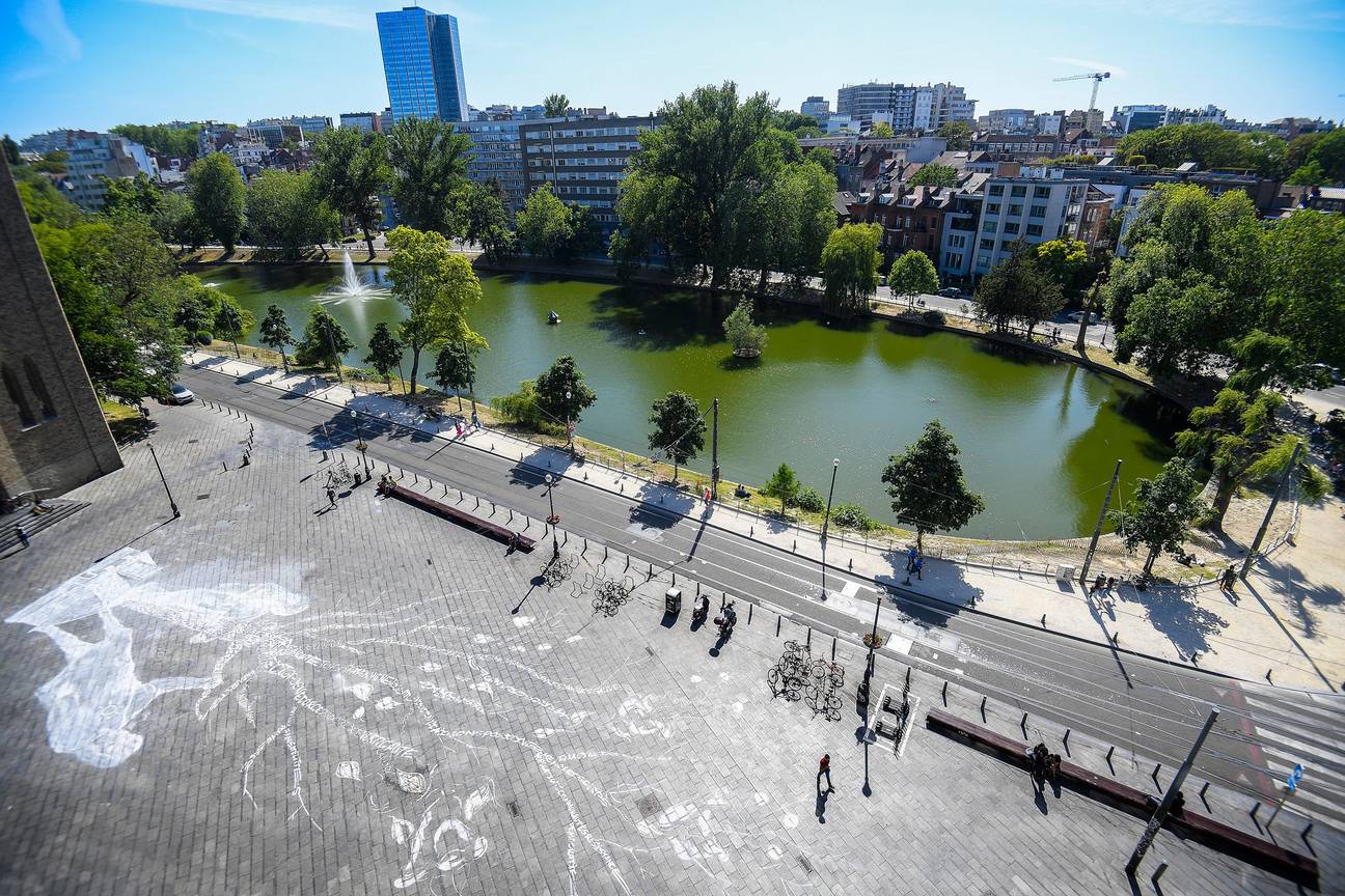 De vijvers van Elsene, aan het Heilig Kruisplein en het Flageyplein