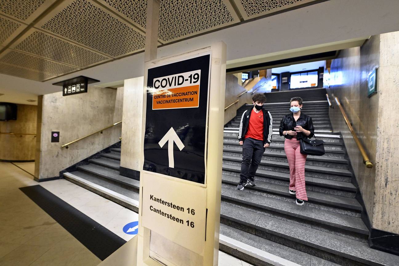 Het vaccinatiepunt in het Centraal Station aan Kantersteen op 14 september 2021