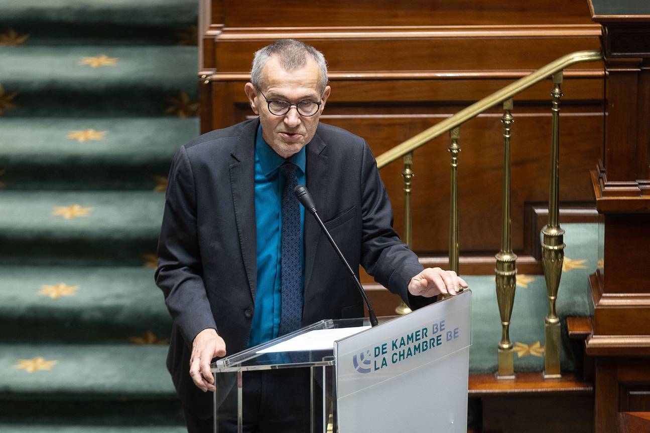 Frank Vandenbroucke (Vooruit), vicepremier en minister van Sociale Zaken en Volksgezondheid, in de Kamer van het Federale Parlement