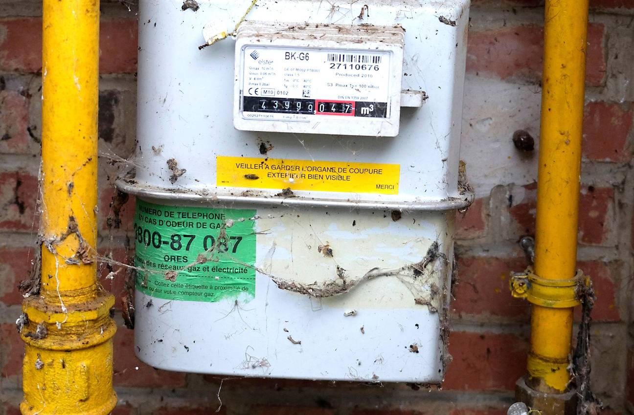 Een gasmeter in een Brusselse kelder