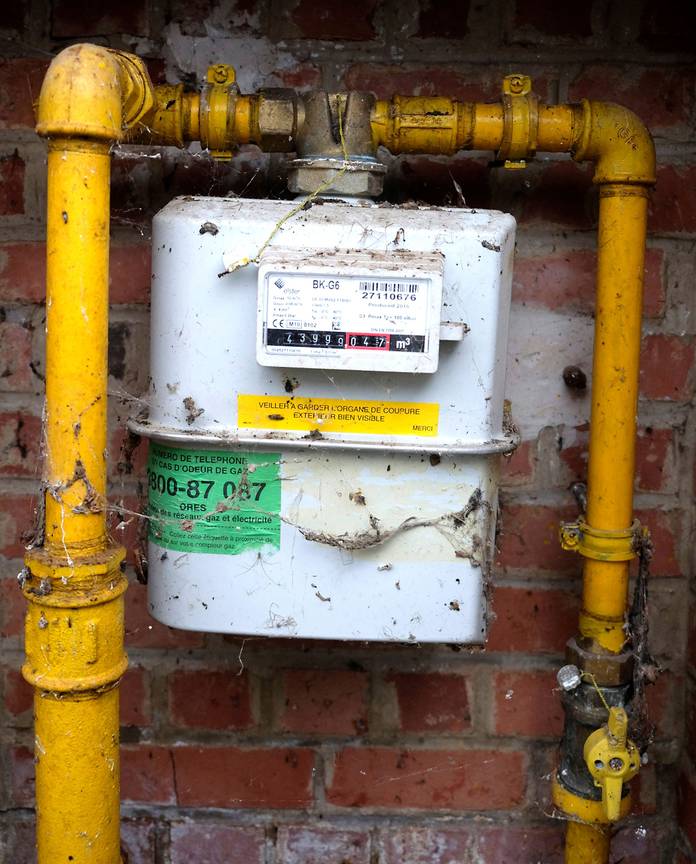 Een gasmeter in een Brusselse kelder