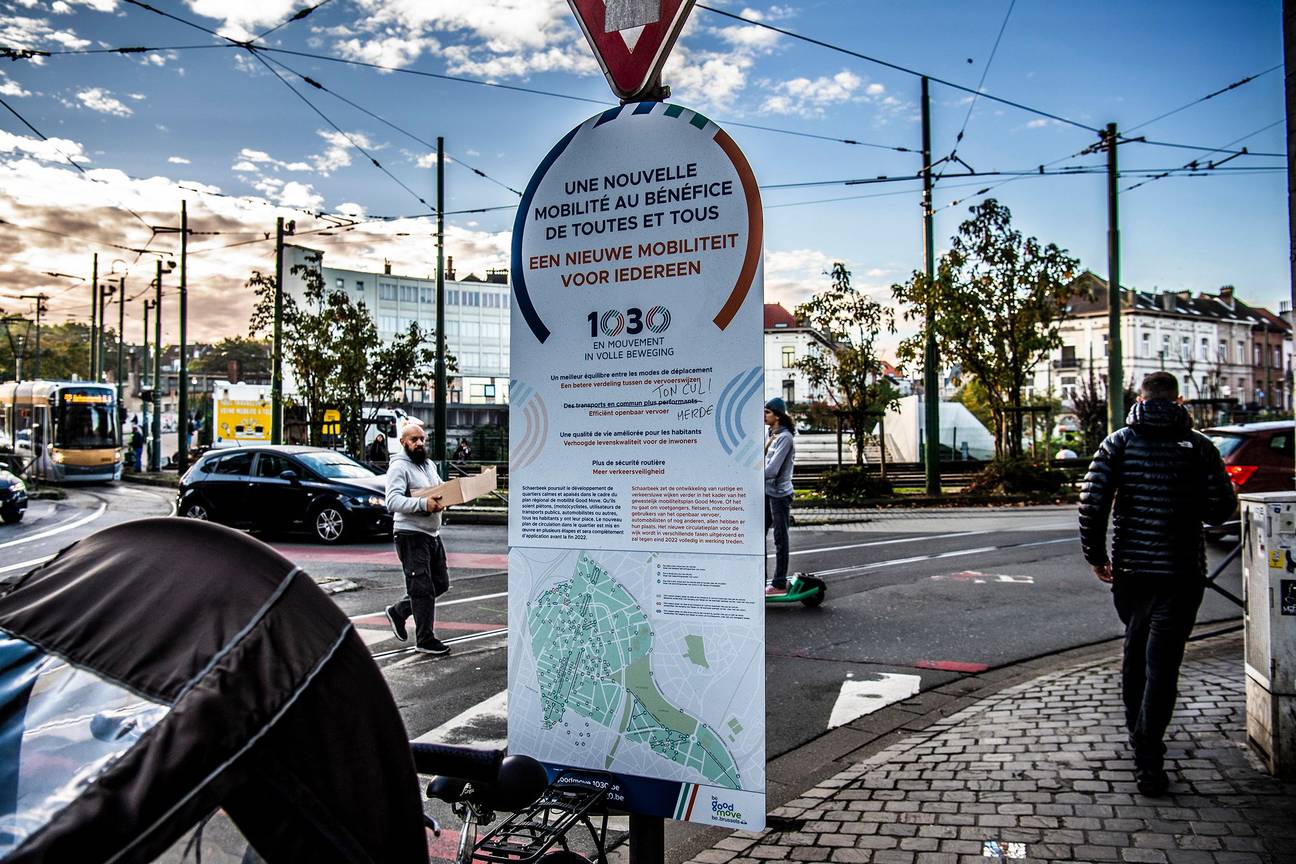 Protest tegen het circulatieplan in Schaarbeek: de Berenkuil.