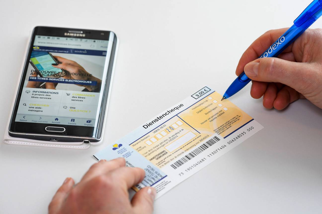 Het uitschrijven van een Sodexho dienstencheque in het Brussels gewest