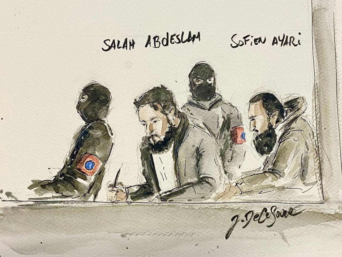 6 december 2022: beschuldigden Salah Abdeslam en Sofien Ayari op het assisenproces van de aanslagen in Brussel van 22 maart 2016