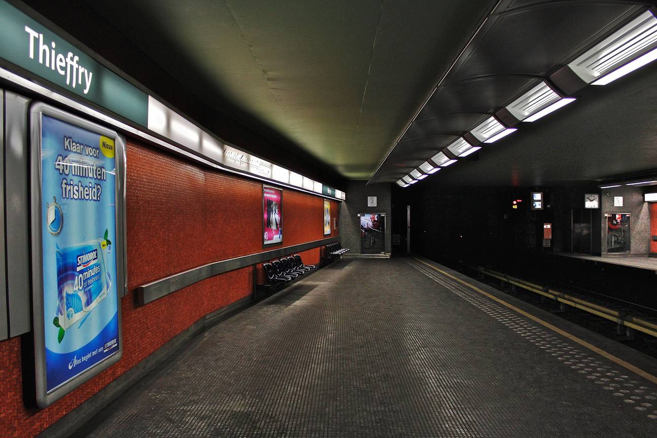 Metrohalte Thieffry op een archiefbeeld uit 2013