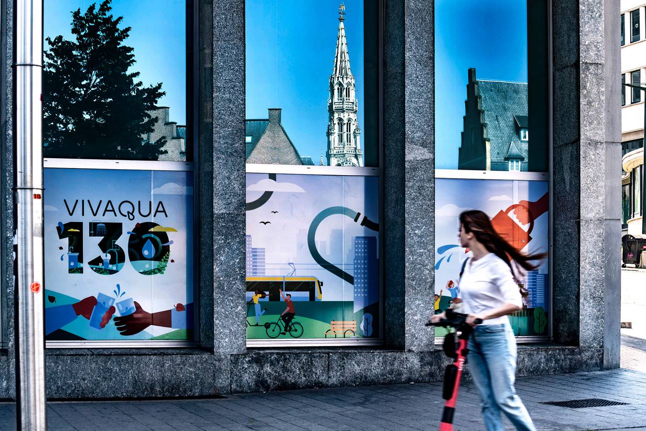 De hoofdzetel van Vivaqua, nabij Brussel-Centraal