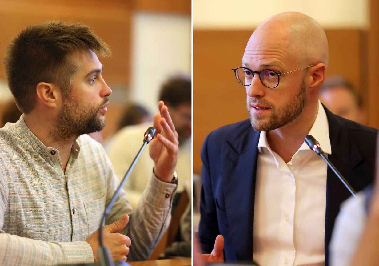 Martin Casier (PS) en David Leisterh (MR) in het Brussels parlement